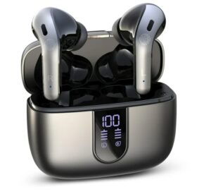 VEATOOL Bluetooth Headphones 65H Playback LED Power Display Earphones with Wireless Charging Case IPX7 Waterproof